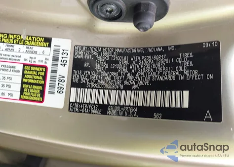 2011 Toyota Sienna Le V6 z USA, uszkodzony, nr VIN 5TDKK3DC3BS080418